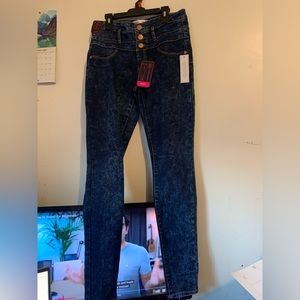 No Boundaries Patterned Blue Jeans